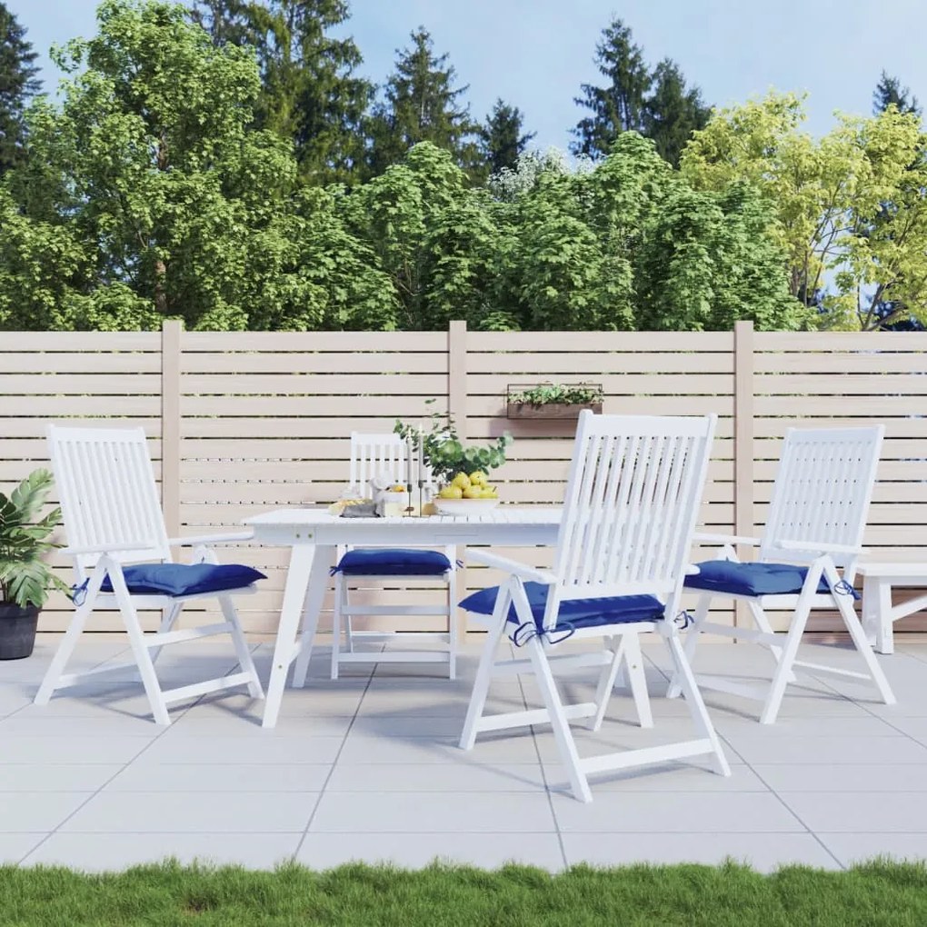 vidaXL Almofadões de cadeira 4 pcs 40x40x7 cm tecido oxford azul
