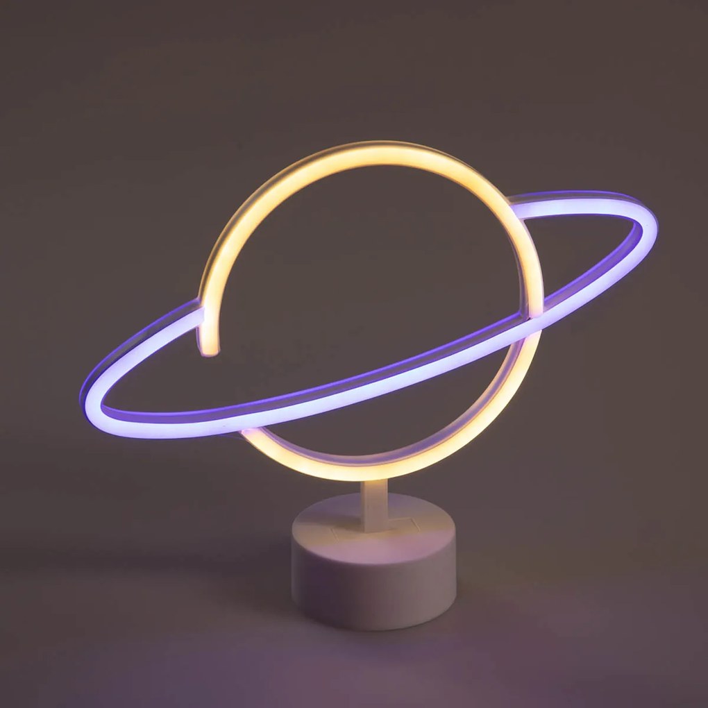 Candeeiro de mesa Neon amarelo com azul incluindo LED - Planet Design