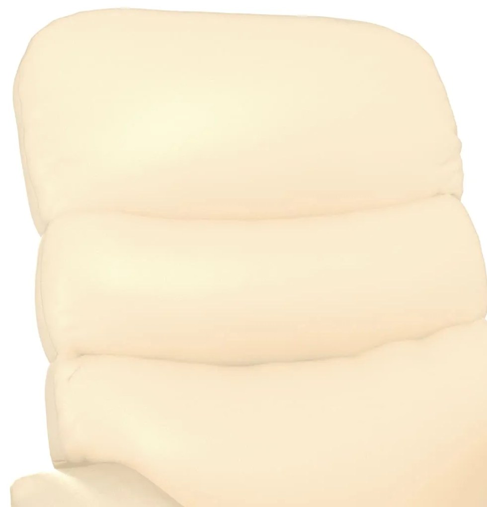 Poltrona reclinável couro artificial cor creme
