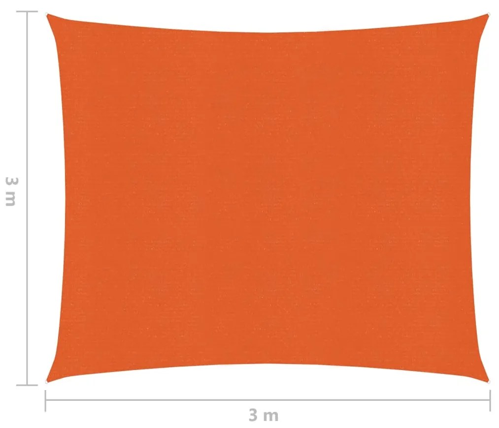 Para-sol estilo vela 160 g/m² 3x3 m PEAD laranja