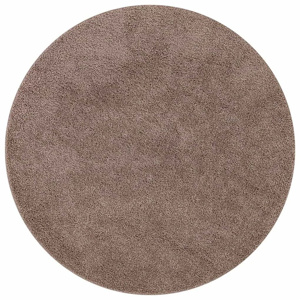 Tapete Shaggy com Base de Látex Castanho ø120 cm
