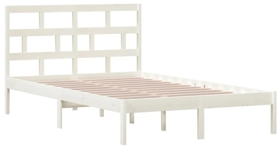 Estrutura de cama 120x200 cm pinho maciço branco