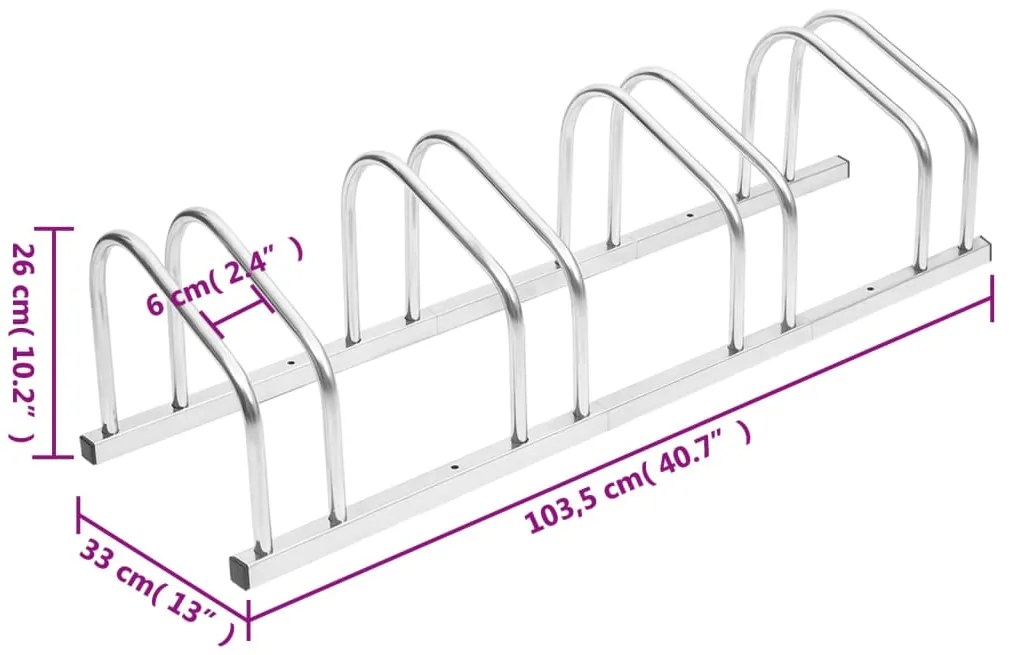 Suporte para 4 bicicletas aço galvanizado
