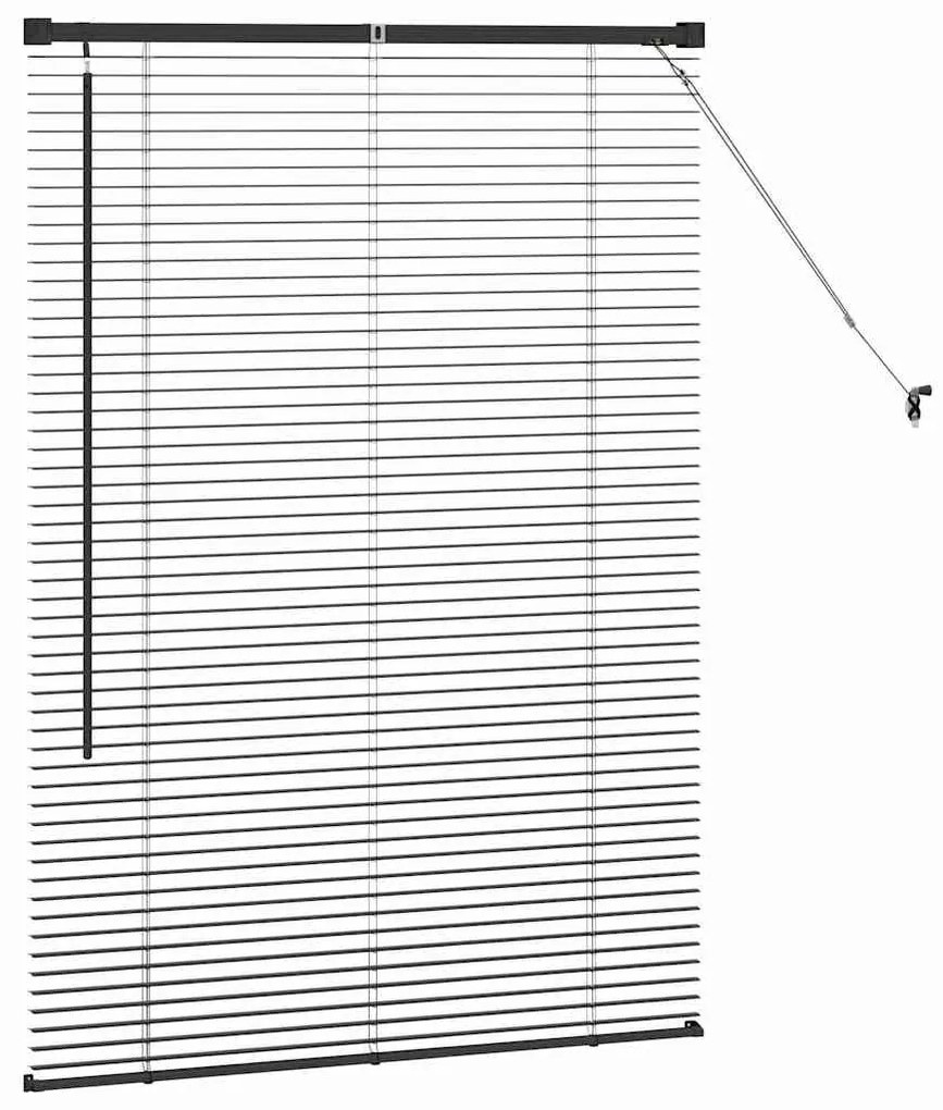 Persiana de Janela com cortinas Outros Manual Preto 80 x 130 cm Alumín