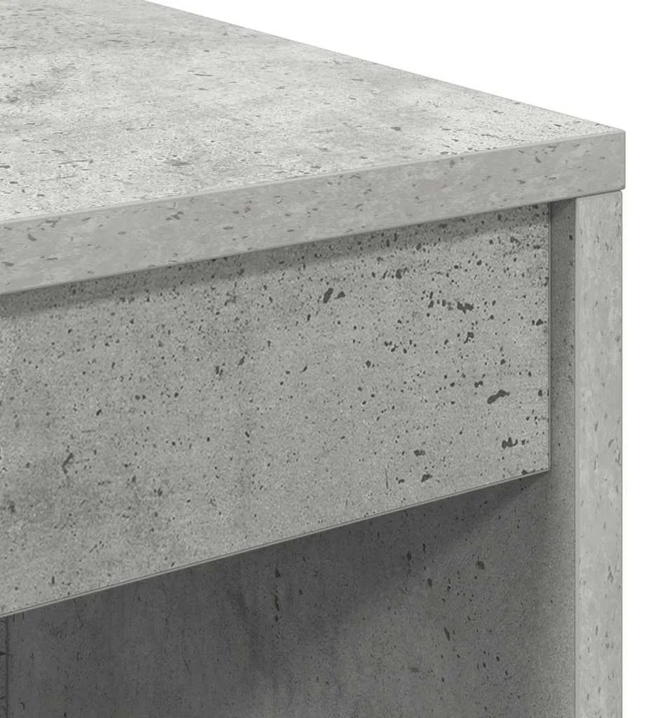 Mesa com Armazenamento Cinza Betão Madeira de Engenharia