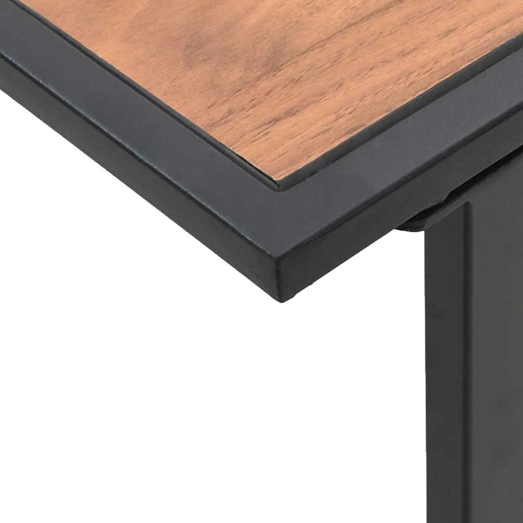 Mesa de Café de Jardim Castanho 55x55x35 cm DPC e Aço