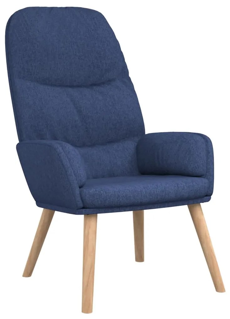 Cadeira de descanso com banco tecido azul