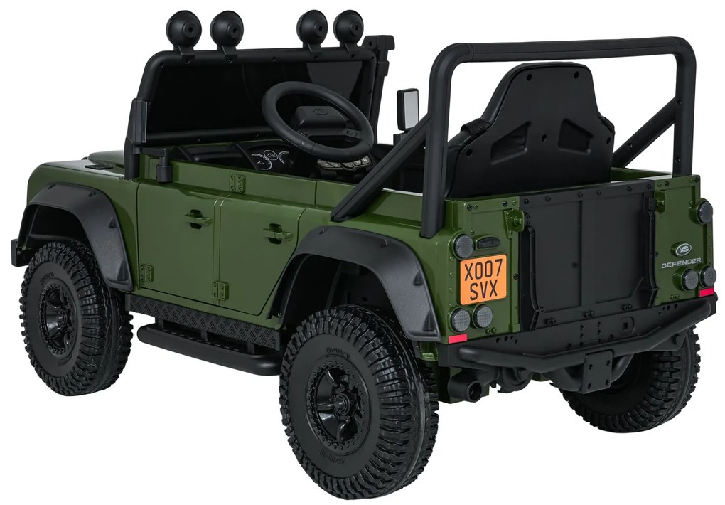 Jipe elétrico para Crianças 24V Land Rover Defender 110 SVX Concept Rodas Espuma EVA, Assento couro ecológico Verde