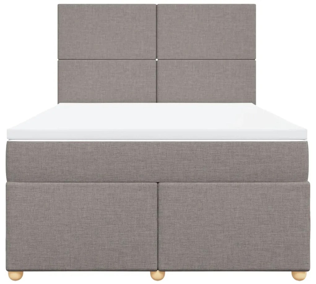 Cama com molas/colchão 160x200 cm tecido castanho-acinzentado
