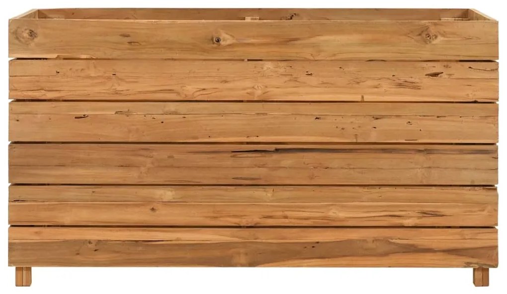 Vaso/floreira 100x40x55 cm madeira de teca reciclada e aço