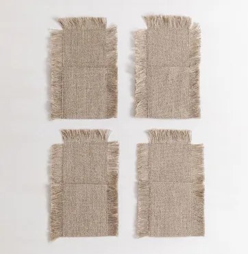 Pack De 4 Capas Para Talheres Aratz Marrón Arena - Sklum