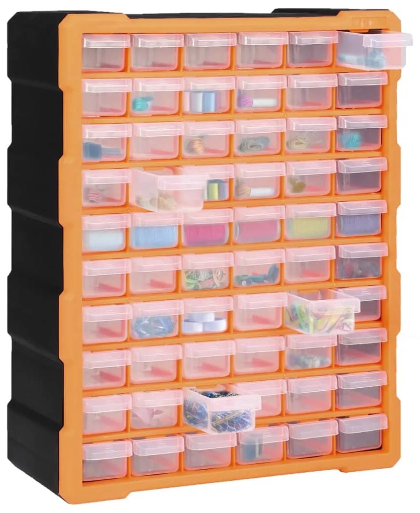 Caixa organizadora com 60 gavetas 38x16x47,5 cm