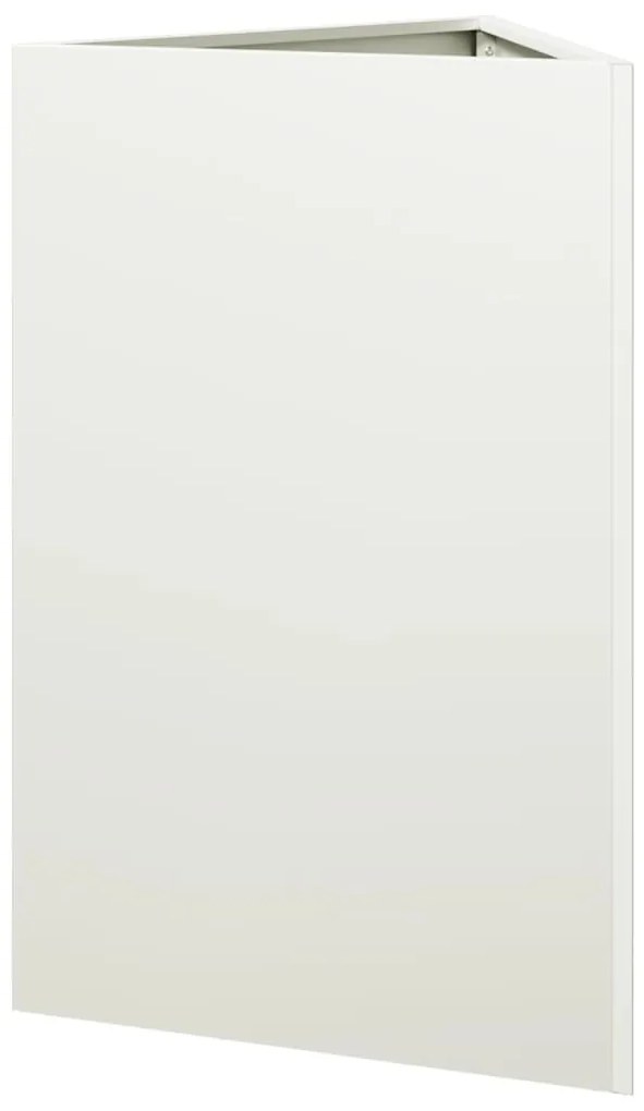 Vaso/floreira de jardim triangular 2 pcs 50x43x75 cm aço branco