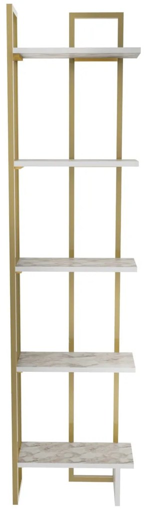 Estante Alice – Branco e Dourado – 45,2x21,6x180 cm