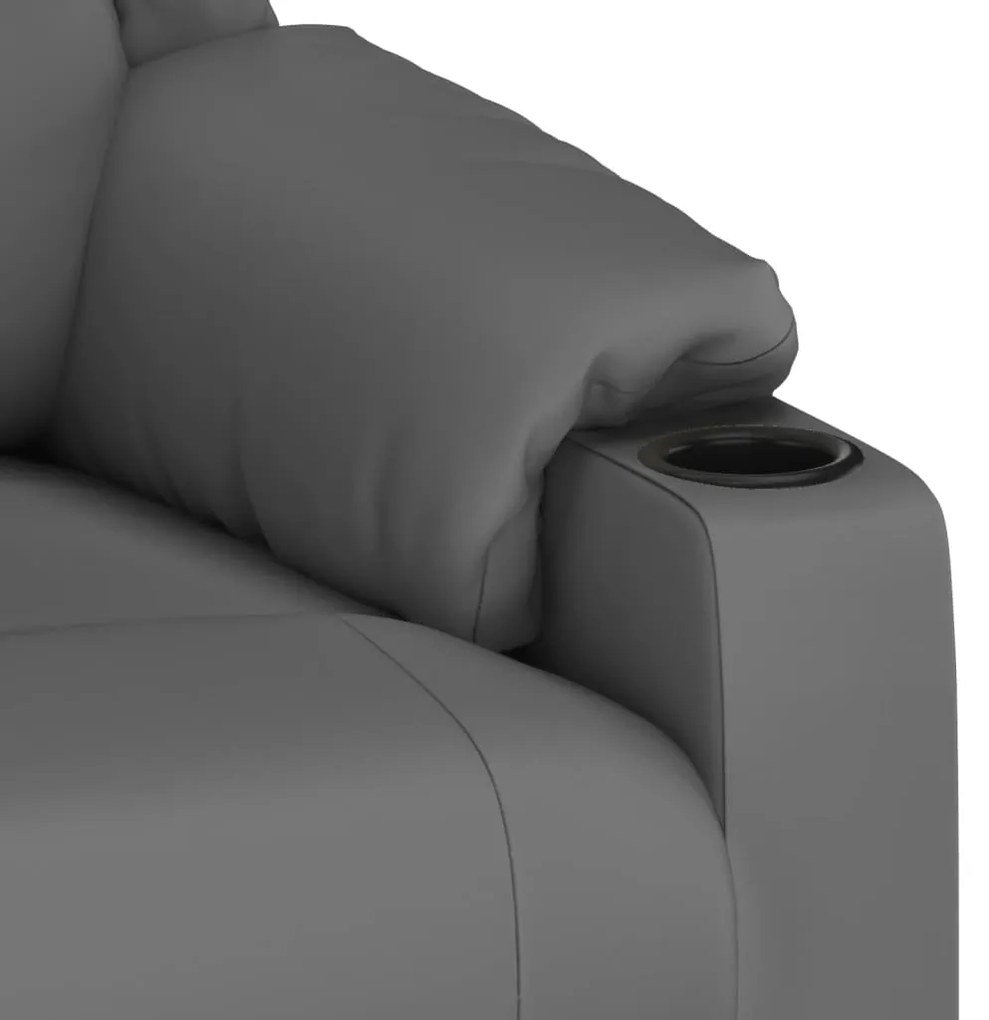 Cadeira de massagens couro artificial cinzento