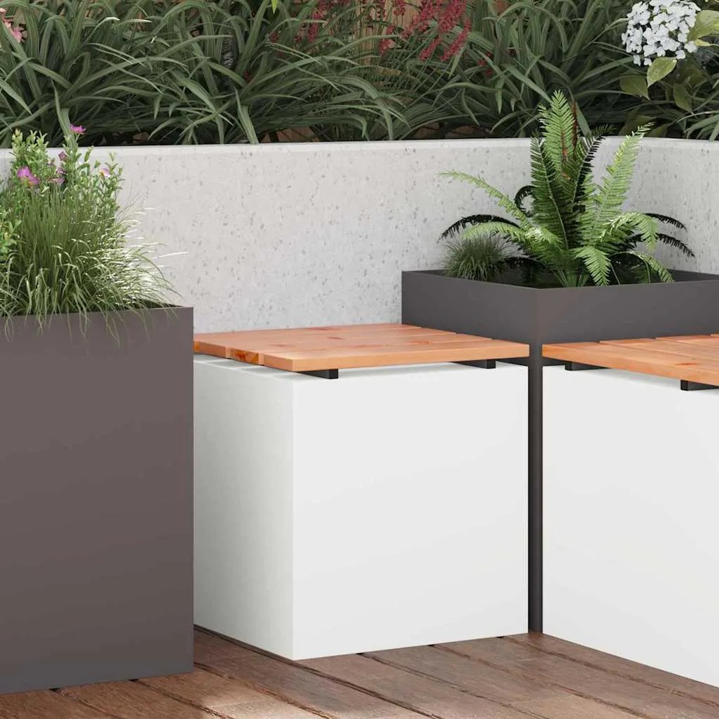 vidaXL Banco de jardim Branco 40 x 40 x 43 cm Aço