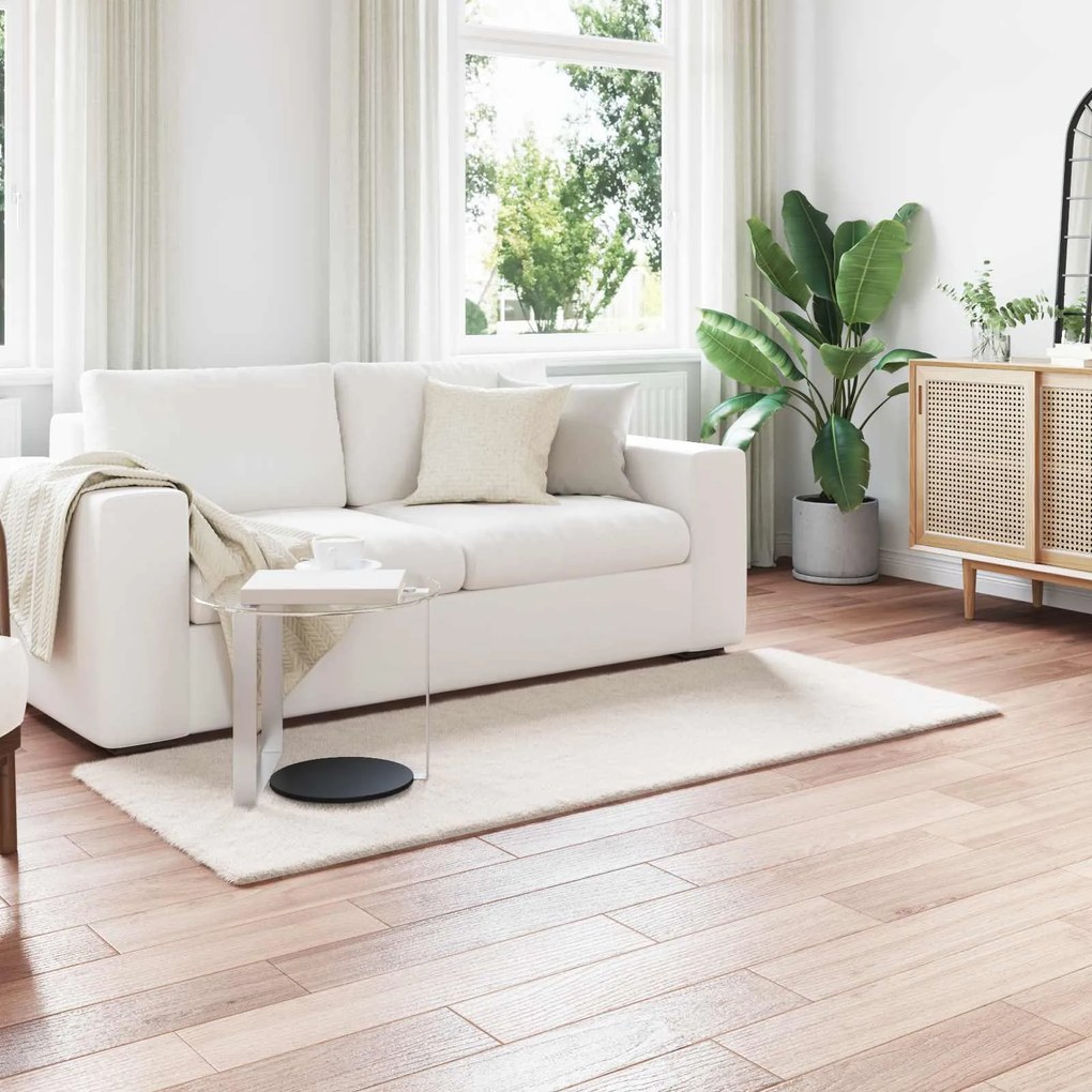 vidaXL Tapete de Pelo Sintético de Coelho Olite Creme 80 x 200 cm