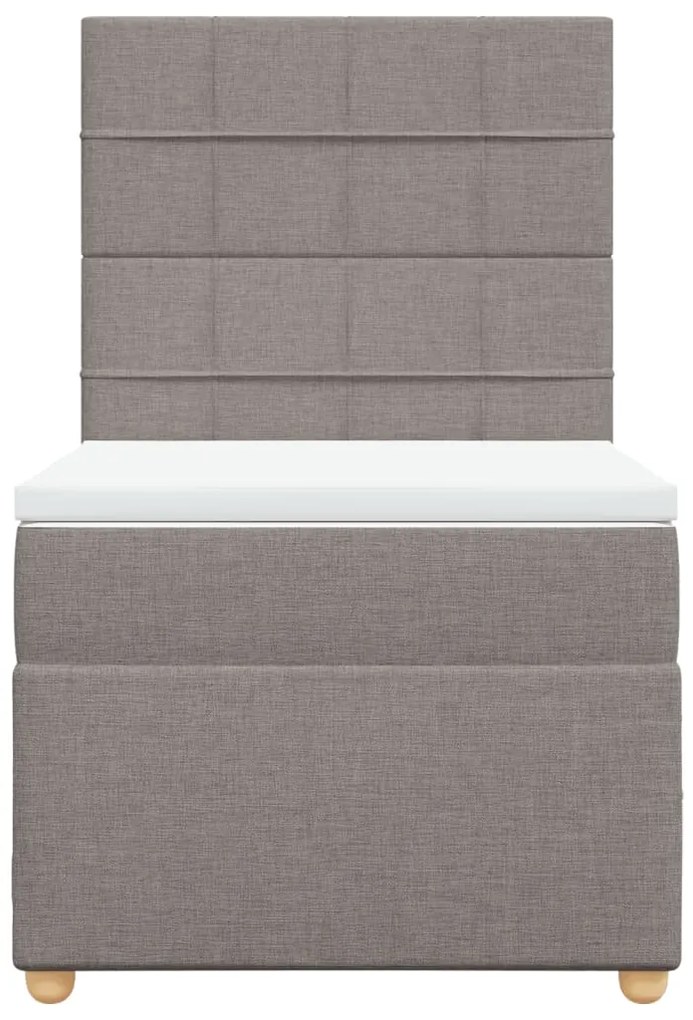 Cama com molas/colchão 90x190 cm tecido castanho-acinzentado