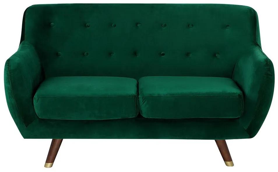 Sofá de 2 lugares em veludo verde esmeralda BODO Beliani