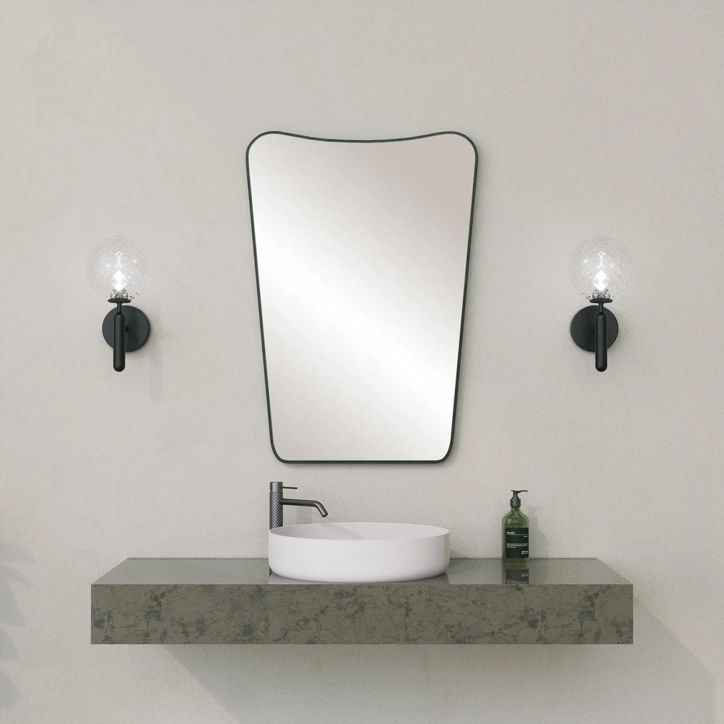 Armário de Casa de Banho com Espelho Bella – Preto – 50x70 cm