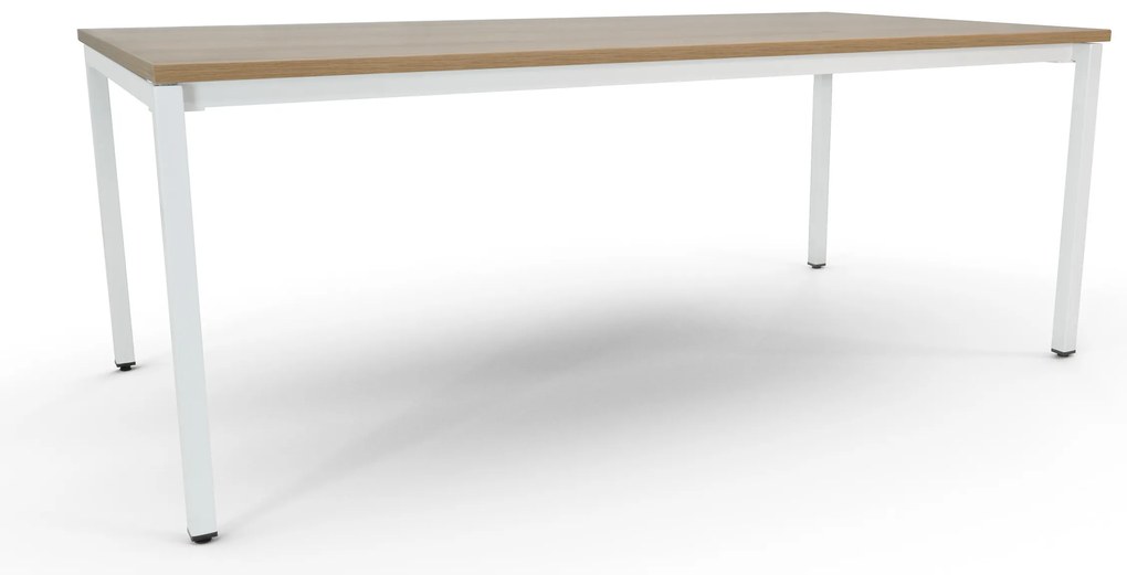 Mesas de Reuniões 2400x1200mm Alfa Branco/Carvalho Mediterrâneo