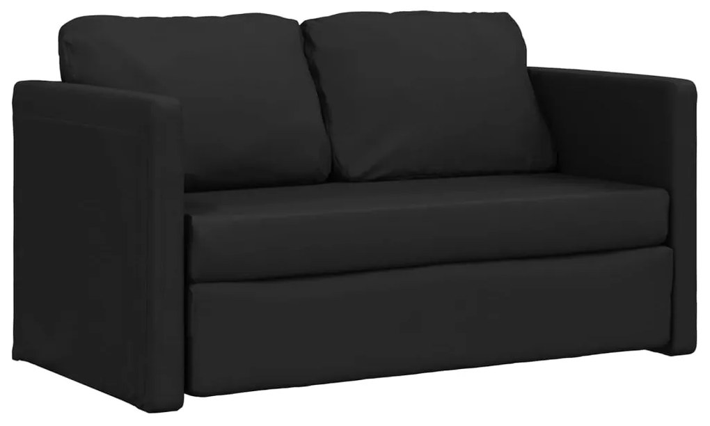 Sofá-cama sem pés 112x174x55 cm couro artificial preto