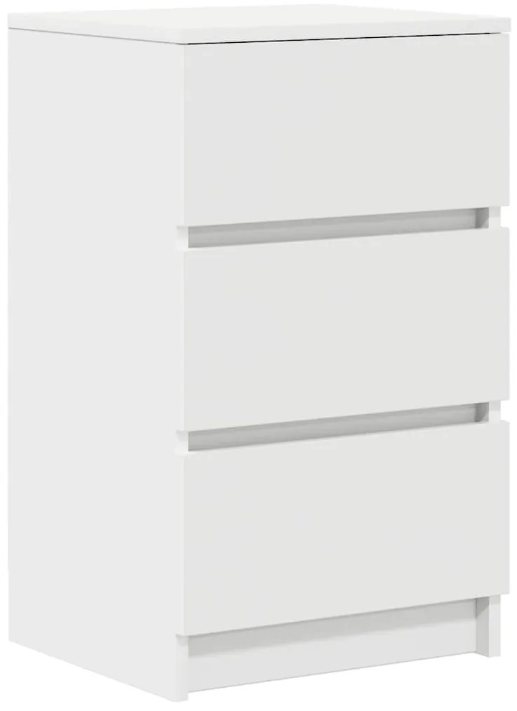 Mesas de cabeceira 3 gavetas 2 pcs 39x35x65cm branco