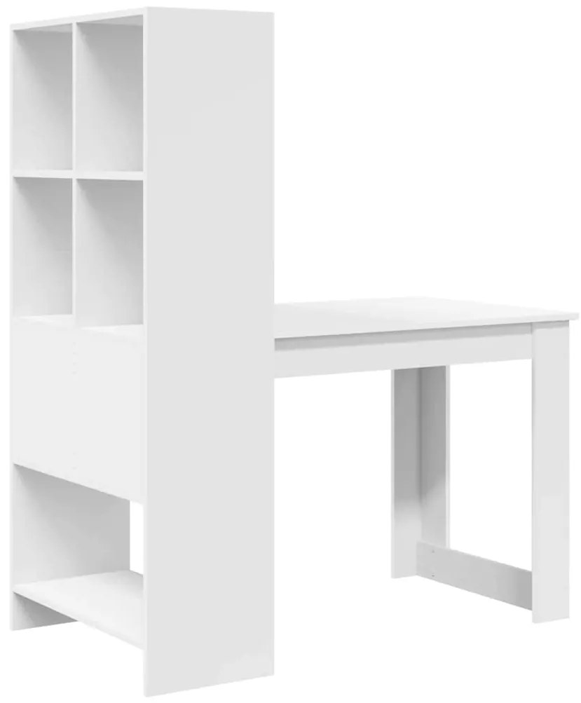 Mesa com prateleira com armazenamento Branco 122 x 67 x 145 cm