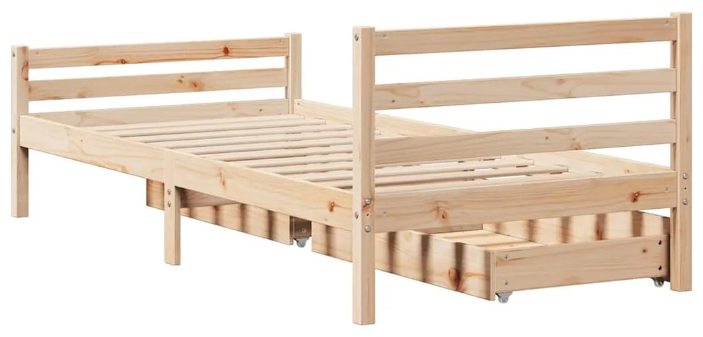 Cama sem colchão 90x200 cm madeira de pinho maciça
