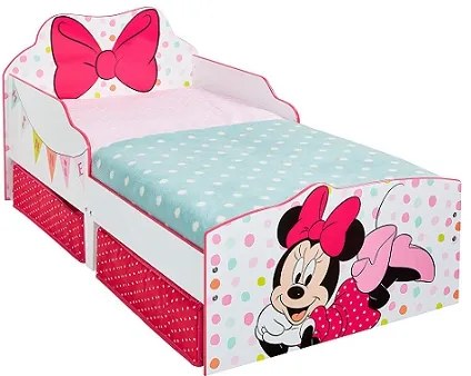 CAMA INFANTIL MINNIE COM COLCHÃO E ALMOFADA 145 cm x 77 cm x 65 cm