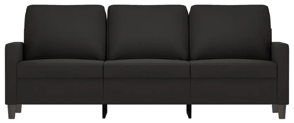 Sofá de 3 lugares 180 cm veludo preto