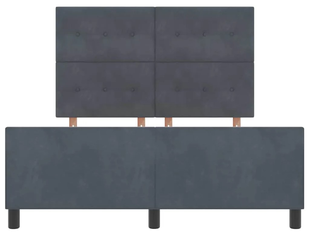 Cama vidaXL Cinza Escuro 160x200 cm Veludo