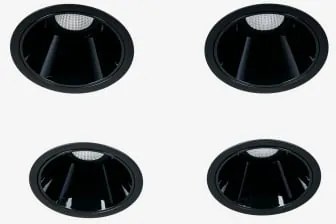 Pack De 4 Downlights Led Trimless Ø7 Cm Em Alumínio Com Acendimento E Apagamento Progressivos Luisiana Branco Cálido 2700k & Preto & 6 W & 38º - Sklum