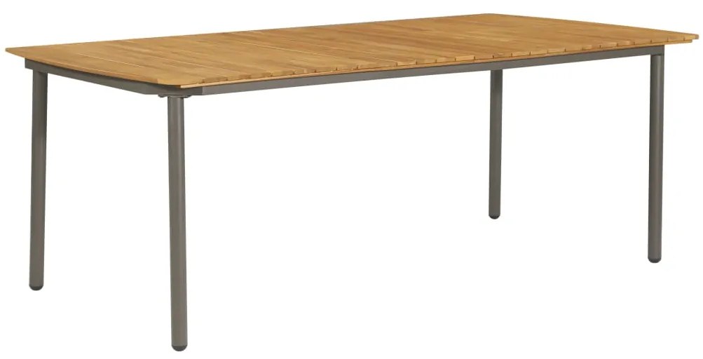 vidaXL Mesa de jardim 200x100x72 cm madeira de acácia maciça e aço