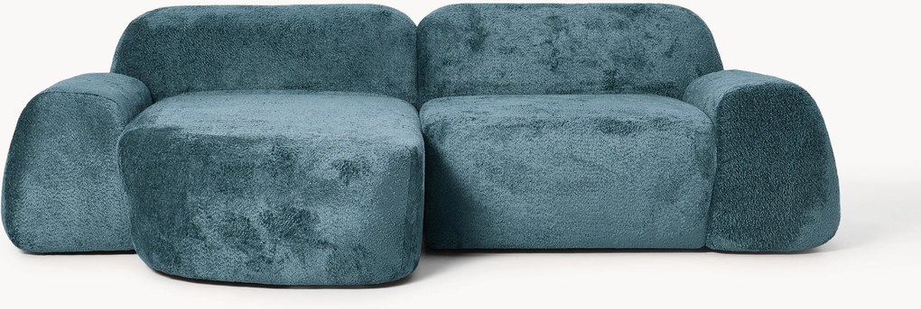 Sofá de canto modular em teddy-bouclé Wolke (3 lugares)