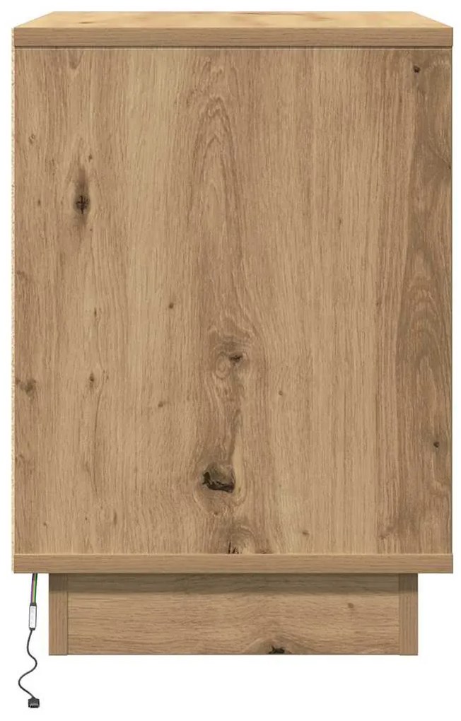 Camas de Cabeceira com LED 2 pcs Carvalho Artesanal 50x34,5x50 cm