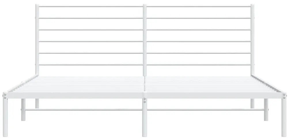 Estrutura de cama com cabeceira 193x203 cm metal branco