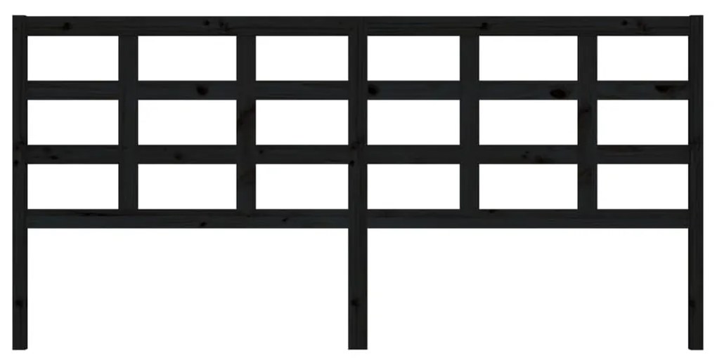 Cabeceira de cama 205,5x4x100 cm pinho maciço preto