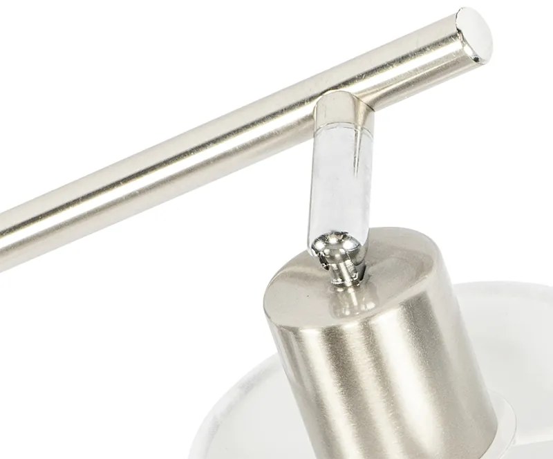 Candeeiro de teto com focos ajustáveis em aço com abajur branco 3-luzes - Hetta