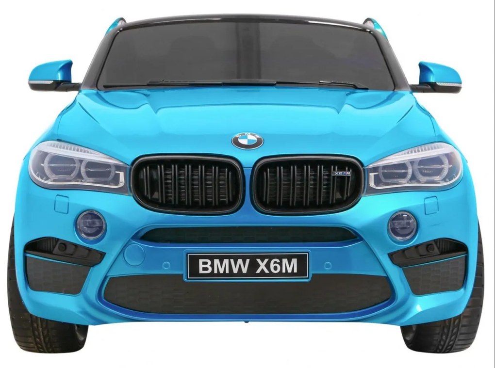 Carro elétrico para Crianças BMW X6M XXL 12V Rodas Espuma EVA, Assento couro ecológico Azul Pintado