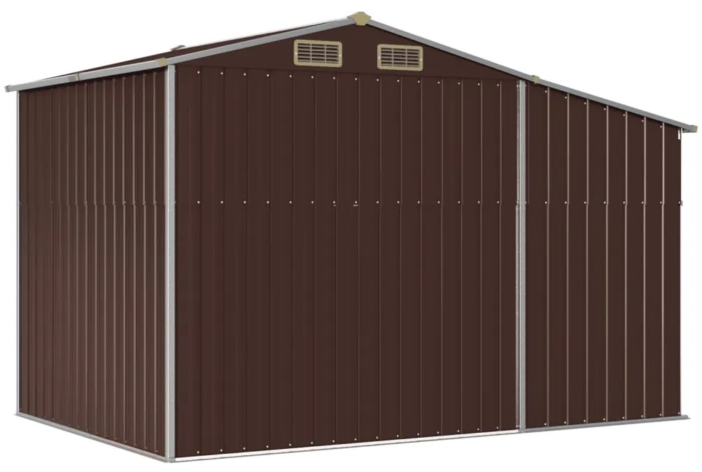 Abrigo de jardim 277x192,5x179 cm aço galvanizado castanho