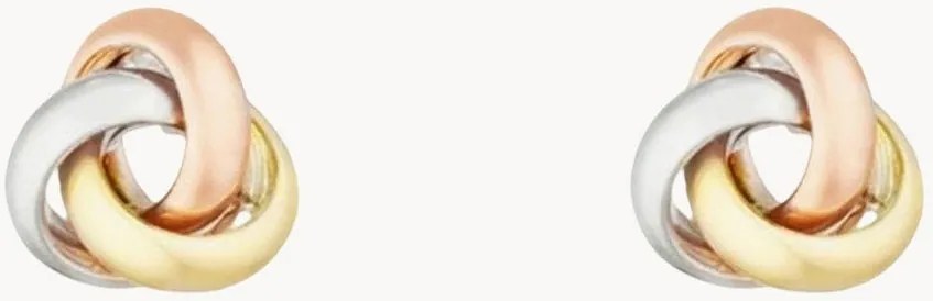 Brincos em ouro branco e amarelo Tricolore