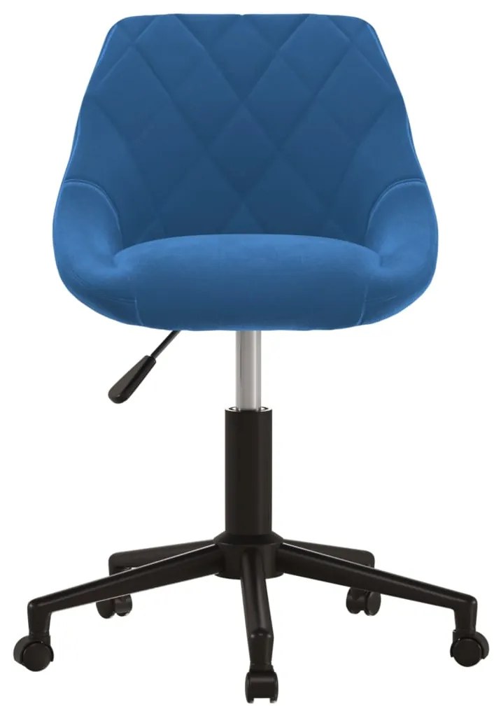 Cadeira de jantar giratória veludo azul