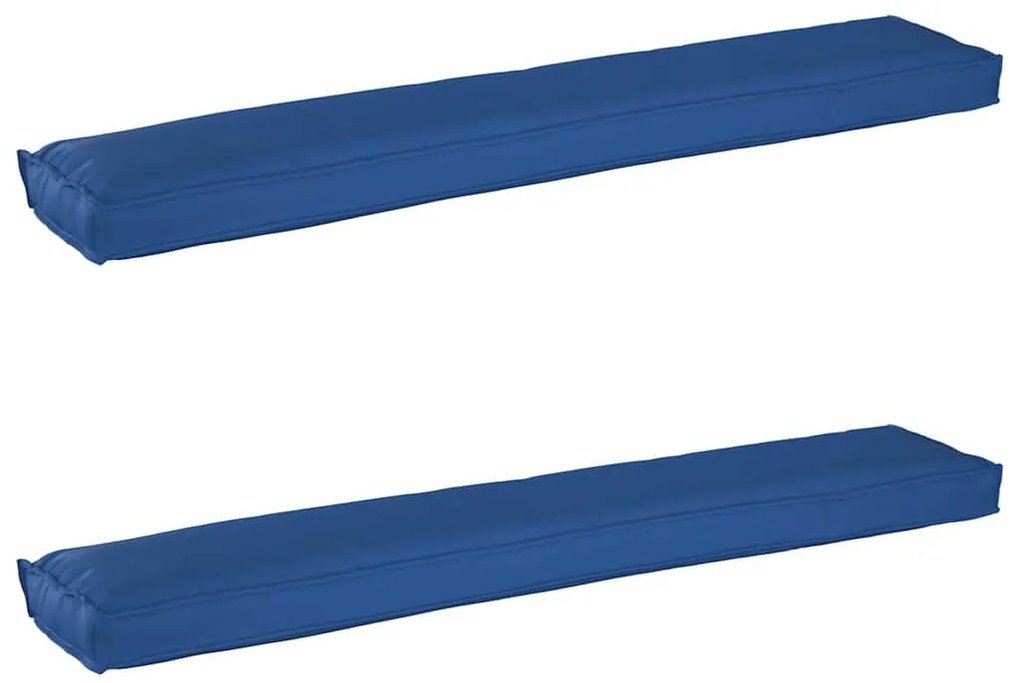 Almofadas de Palete para Banco 2 pcs Azul Royal 200x40x8 cm Tecido Oxf