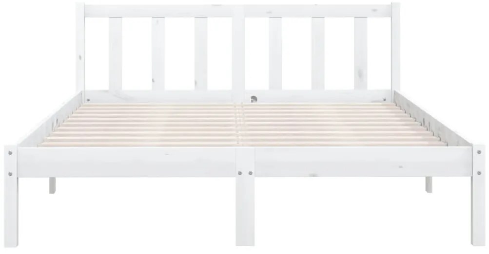 Estrutura de cama 140x190 cm pinho maciço branco