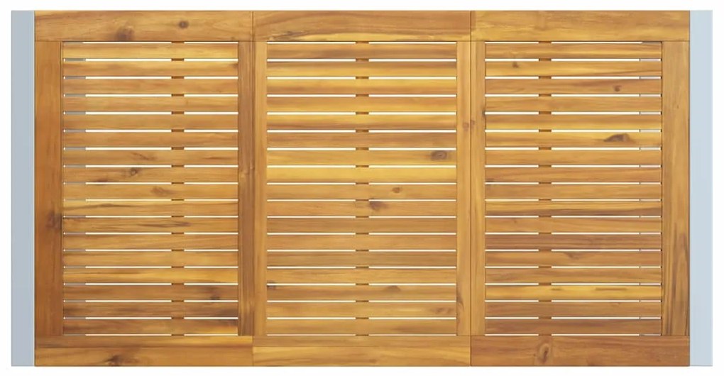 Mesa de Jantar Externa vidaXL Cinza 160x80x75 cm Aço e Madeira Sólida
