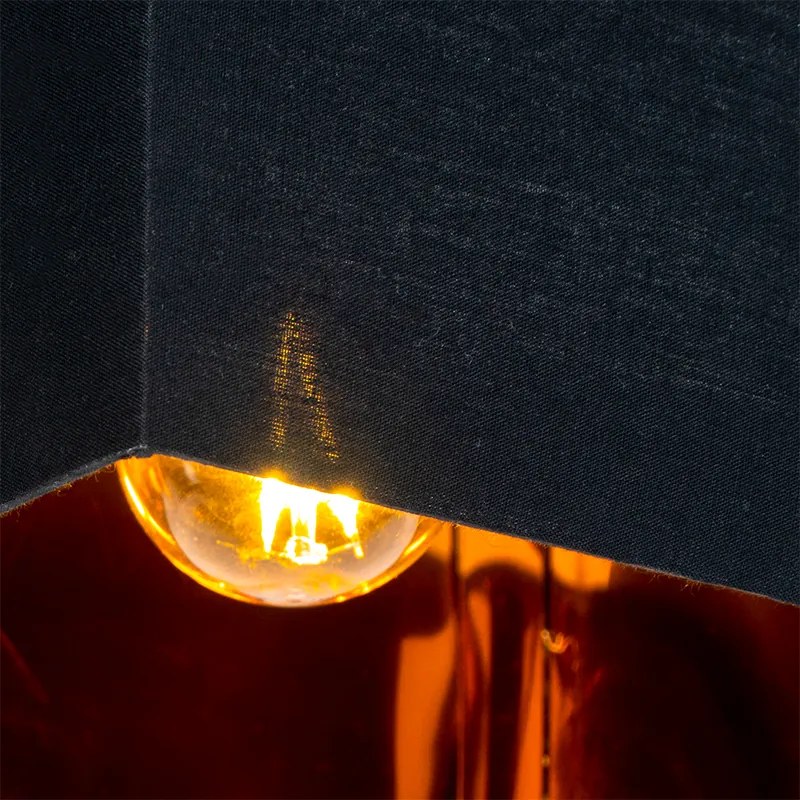 Candeeiro de teto moderno preto com dourado - VT