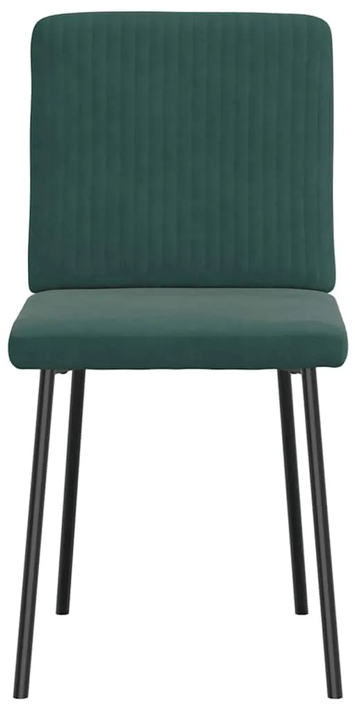 Cadeiras de jantar 4 pcs veludo verde-escuro