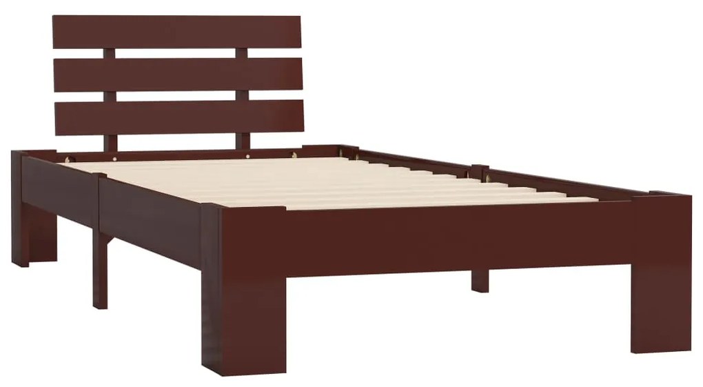 Estrutura de cama 90x200 cm pinho maciço castanho-escuro