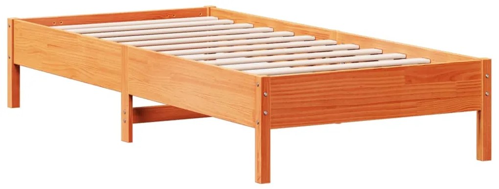 Cama sem colchão 100x200 cm pinho maciço castanho-mel